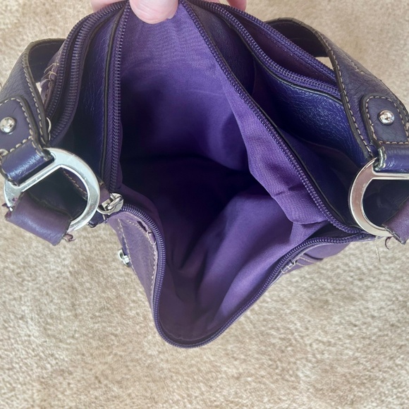 Terra Purple Genuine Leather Shoulder Purse - Picture 9 of 10